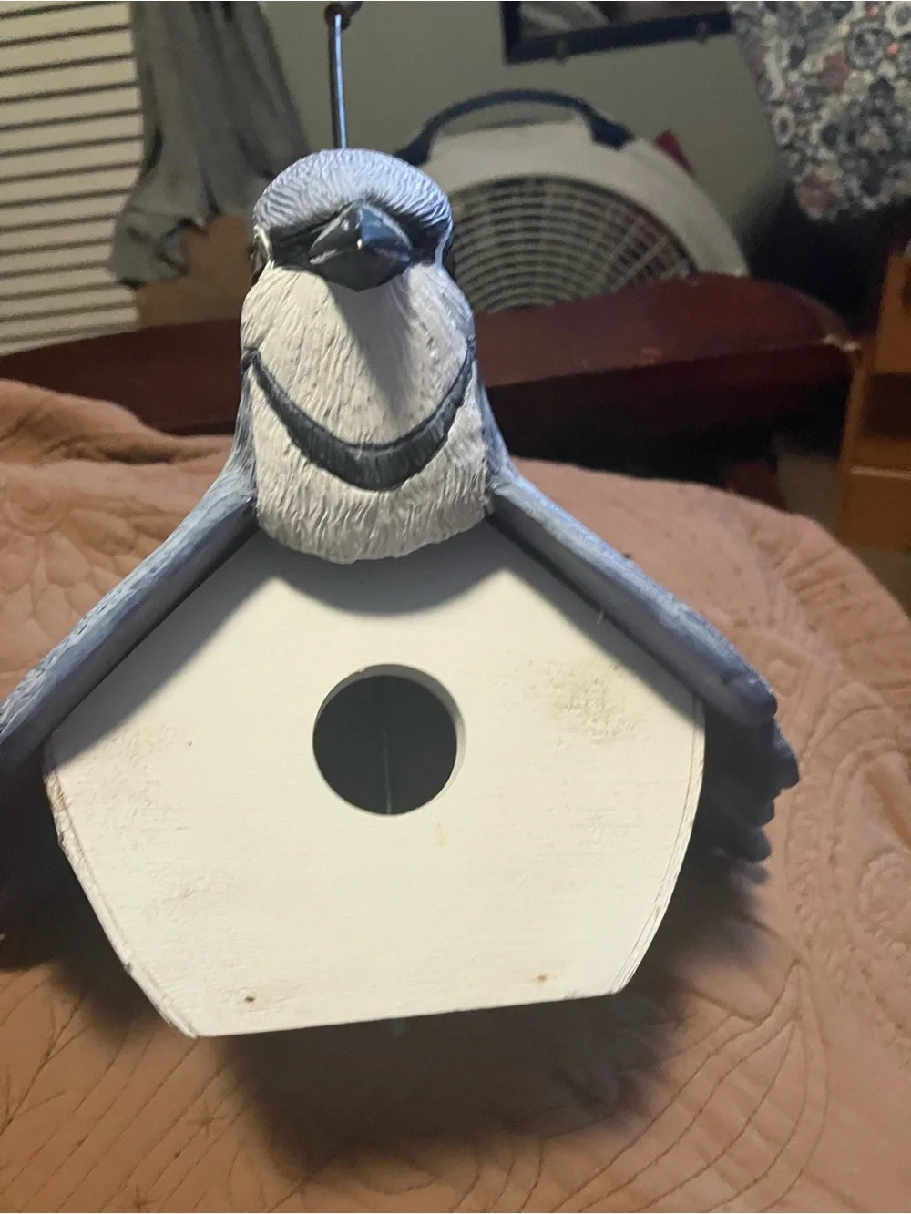 Handmade Hanging Blue Jay Shaped Bird Feeder